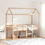 vidaXL Hoogslaper met dak massief grenenhout wasbruin 75x190, Huis en Inrichting, Verzenden, Nieuw