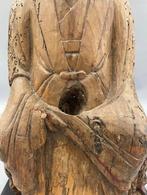 Ancienne statue bouddhique chinoise bois Guanyin Qing XVIII