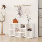 vidaXL Schoenenbank 103x30x55 cm bewerkt hout wit, Verzenden, Nieuw