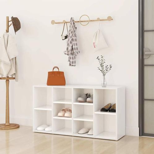vidaXL Schoenenbank 103x30x55 cm bewerkt hout wit, Huis en Inrichting, Kasten | Schoenenkasten, Nieuw, Verzenden