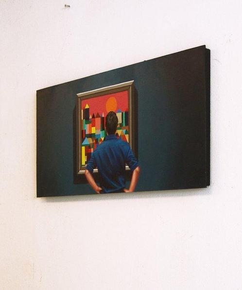 Gerard Boersma (1976) - Cityscape Mosaic (painting of man, Antiek en Kunst, Kunst | Schilderijen | Modern