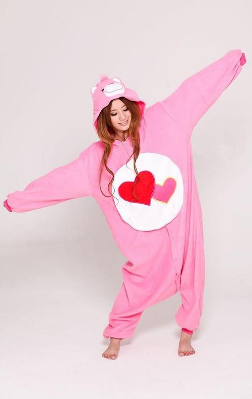 Onesie Troetelbeer Roze Hartjes 146-152 Troetelbeertjes Pak, Kinderen en Baby's, Carnavalskleding en Verkleedspullen, Meisje, Nieuw
