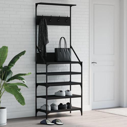 vidaXL Kledingrek met schoenenrek 70x34x184 cm zwart, Huis en Inrichting, Kasten | Kleerkasten, Nieuw, Verzenden