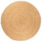 vidaXL Tapijt rond 180 cm gevlochten jute, Verzenden, Nieuw
