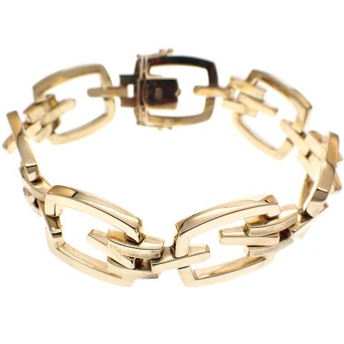 Gouden brede schakel armband | 20 cm (uniek, gouden armband), Bijoux, Sacs & Beauté, Bracelets, Enlèvement ou Envoi