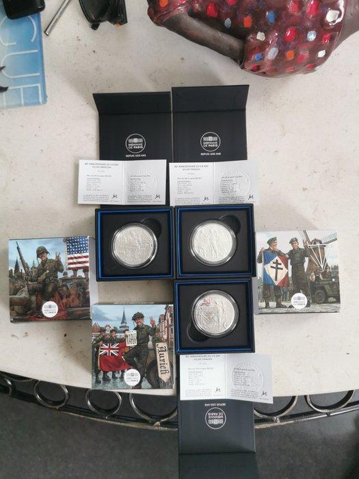 Frankrijk. 10 Euro 2025 V-E Day - (3 monnaies) Proof, Postzegels en Munten, Munten | Europa | Euromunten