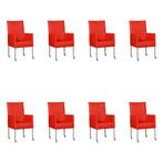 Set van 8 Leren eetkamerstoelen Spark - Toledo Ferrari, Ophalen of Verzenden