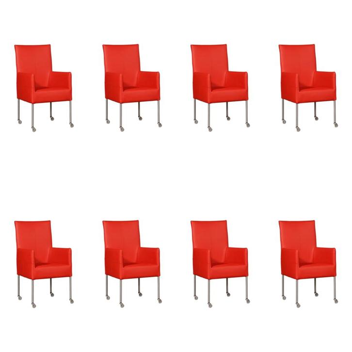 Set van 8 Leren eetkamerstoelen Spark - Toledo Ferrari, Maison & Meubles, Chaises, Enlèvement ou Envoi