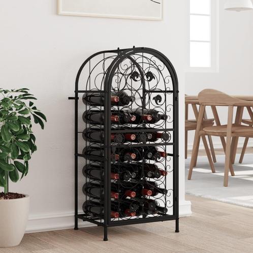 vidaXL Wijnrek voor 33 flessen 45x36x100 cm smeedijzer zwart, Huis en Inrichting, Woonaccessoires | Wijnrekken, Nieuw, Verzenden