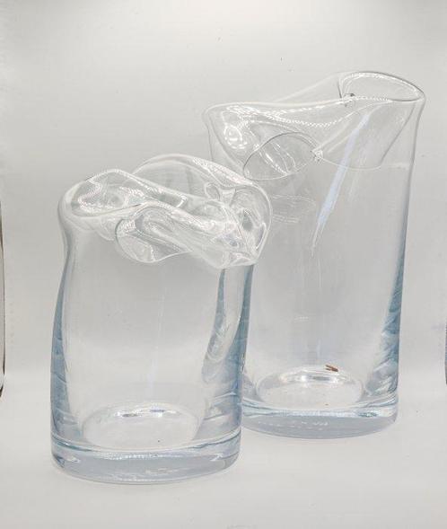 Jeff Raes - Jeff Raes - Vase Ikebana (2) - verre fondu -, Antiek en Kunst, Curiosa en Brocante