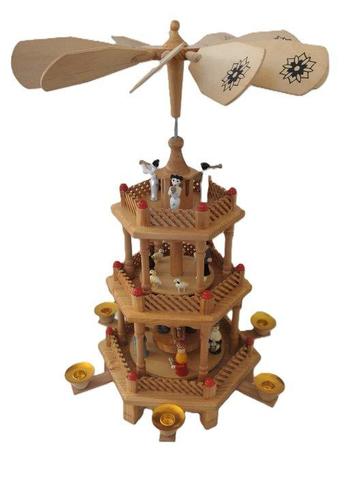 Figurine de Noël décorative - Nativité de Noël tournante à 3