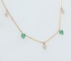 Collier - 14 carats Or jaune - 1.35ct. tw. Émeraude -