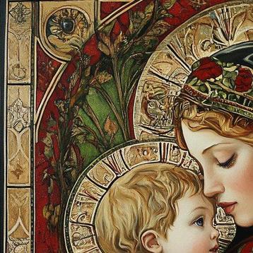 CARCANVAS_IT - MEDIEVAL STYLE FOR A MADONNA WITH CHILD