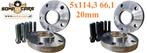 Spacers 20mm 5x114,3 66,1 Renault Kadjar Spoorverbreders, Ophalen of Verzenden