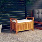 vidaXL Tuinopbergbank met kussen 91 cm massief acaciahout, Tuin en Terras, Tuinsets en Loungesets, Verzenden, Nieuw