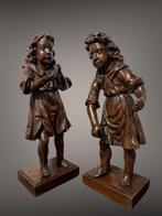 sculptuur, Muzikanten / 17e eeuw - 54 cm - Eik, Antiek en Kunst