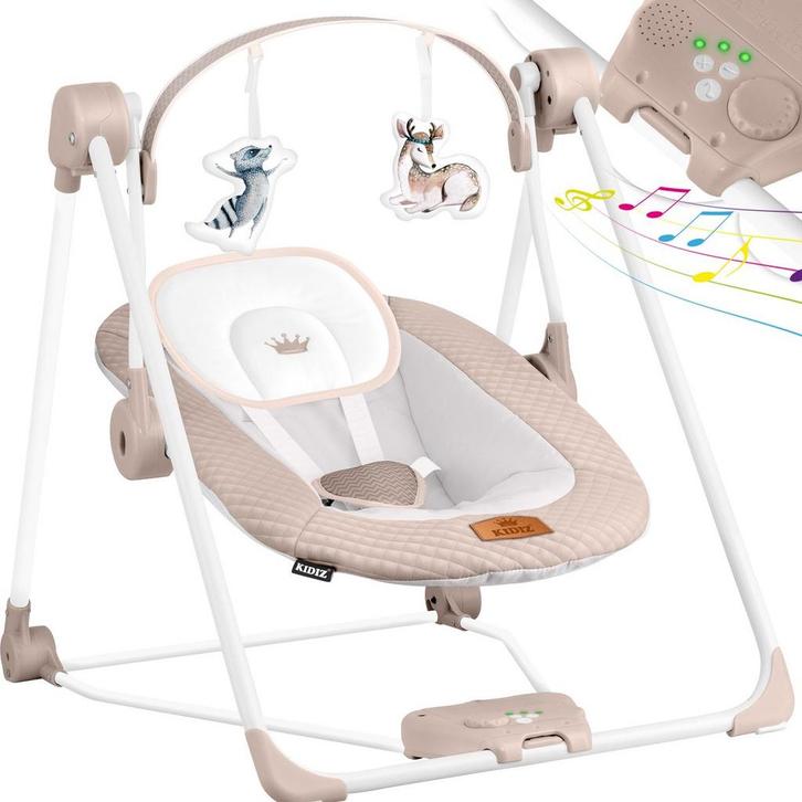Wipstoel - Babyschommel - Baby Swing -  max 9kg - Beige - KI, Kinderen en Baby's, Wipstoeltjes, Nieuw, Verzenden
