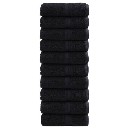 vidaXL Gastendoekjes SOLUND 10 st 600 g/m² 30x30 cm zwart, Huis en Inrichting, Badkamer | Badtextiel en Accessoires, Nieuw, Verzenden