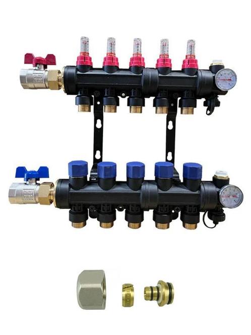 Kunststof vloerverwarming verdelers zonder pomp - 3 tot 12gr, Doe-het-zelf en Bouw, Verwarming en Radiatoren, Nieuw, Verzenden