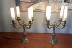 candelabres bronze - opaline - Kandelaber (2) - Brons -, Antiek en Kunst