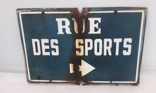 Rue des sports - Emaille bord - Emaille, Antiek en Kunst, Antiek | Wandborden en Tegels