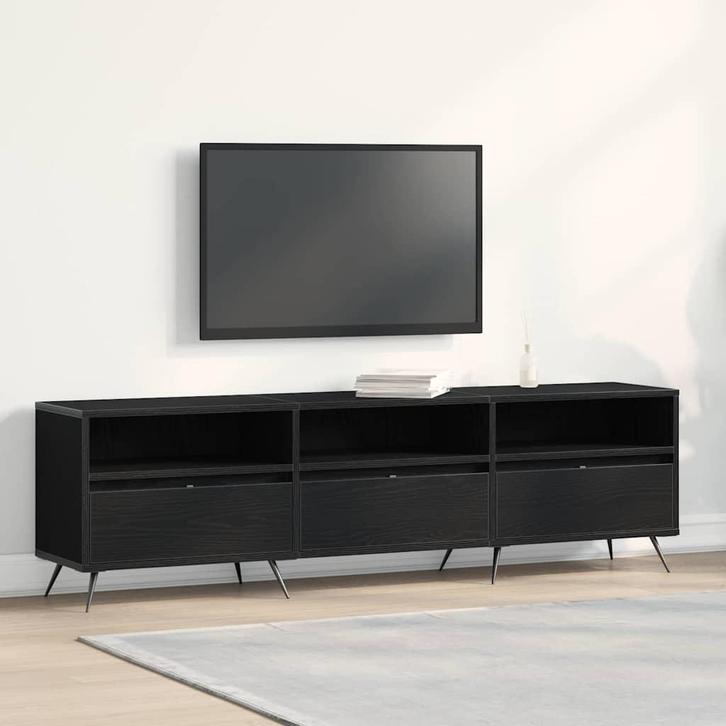 vidaXL TV Kast Zwart eiken 150 x 30 x 44,5 cm Bewerkt hout, Maison & Meubles, Armoires | Mobilier de télévision, Envoi