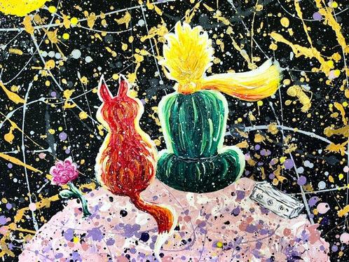 Maria Gubicekova (Maia) - Little Prince on the Moon, Antiek en Kunst, Kunst | Schilderijen | Modern