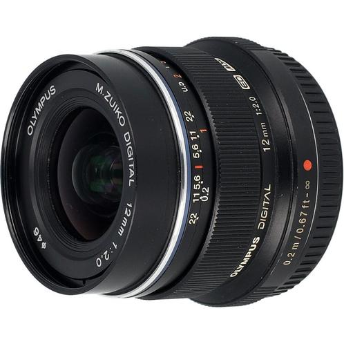 Olympus MFT 12mm F/2.0 zwart ED M.Zuiko Digital occasion, Audio, Tv en Foto, Foto | Lenzen en Objectieven, Zo goed als nieuw, Verzenden