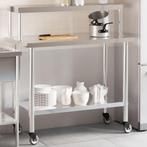 vidaXL Keukenwerktafel met bovenschap 110x55x120 cm, Verzenden