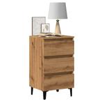 vidaXL Nachtkastje met metalen poten 40x35x69 cm artisanaal, Huis en Inrichting, Verzenden, Nieuw
