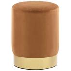 vidaXL Kruk fluweel 28 x 36 cm bruin en goudkleurig, Huis en Inrichting, Stoelen, Verzenden, Nieuw
