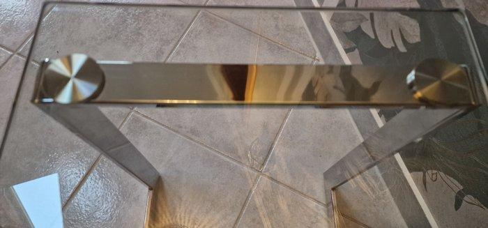 Gebra - Bijzettafel - Glas, Metaal - designmeubelstuk, Antiquités & Art, Antiquités | Meubles | Chaises & Canapés