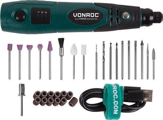 2dekans | VONROC Roterende Multitool – 4V – Incl. 31-delige, Doe-het-zelf en Bouw, Gereedschap | Overige machines, Ophalen of Verzenden