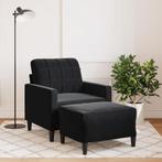 vidaXL Fauteuil met voetenbank 60 cm fluweel zwart, Verzenden, Nieuw