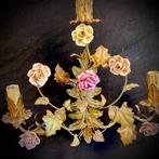 Kaars wandlamp - smeedijzer, porselein