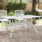 vidaXL Table de jardin blanc 150x90x72 cm aluminium, Verzenden