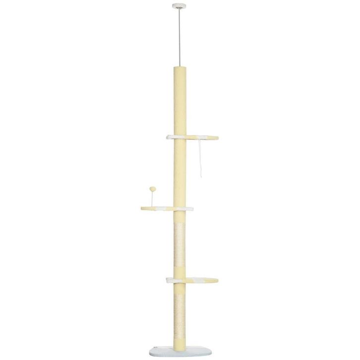 Kattenboom - Verstelbare klimboom - Speelboom Geel, Dieren en Toebehoren, Katten-accessoires, Nieuw, Ophalen of Verzenden