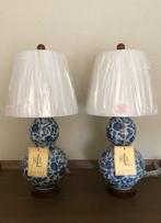 Ralph Lauren - Tafellamp (2) - Blauw en wit bloemmotief