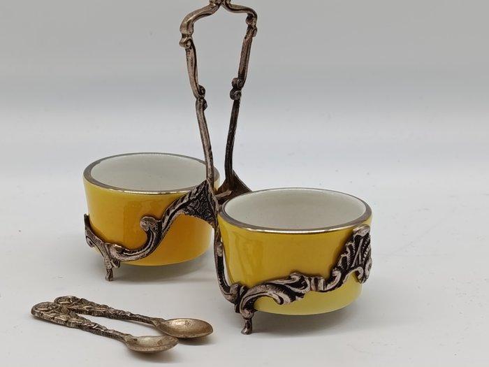 Salière et poivrière - Délicieuse et précieuse ancienne, Antiek en Kunst, Antiek | Zilver en Goud