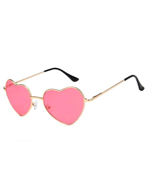 Hartjes Zonnebril Goud Montuur Roze Glazen Gouden Hippie Bri, Handtassen en Accessoires, Zonnebrillen en Brillen | Dames, Roze