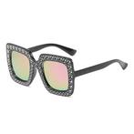 Oversized Mozaïek Zonnebril voor Dames - Retro Catwalk Bril, Bijoux, Sacs & Beauté, Verzenden
