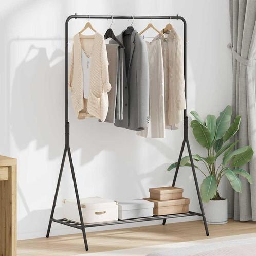 vidaXL Kledingrek met plank met opslag Zwart 100 x 56 x 154, Huis en Inrichting, Kasten | Kleerkasten, Nieuw, Verzenden