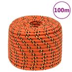 vidaXL Boottouw 14 mm 100 m polypropyleen oranje, Verzenden, Nieuw