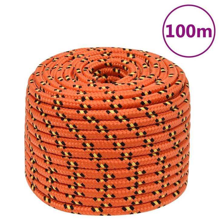 vidaXL Boottouw 14 mm 100 m polypropyleen oranje, Doe-het-zelf en Bouw, IJzerwaren en Bevestigingsmiddelen, Nieuw, Verzenden