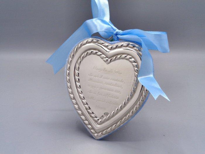 PG-MIANI Argenteria - Sculpture, Cuore con preghiera Angelo, Antiquités & Art, Antiquités | Argent & Or