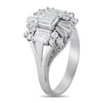 Bague Bague en diamant de 1,73 ct en platinum, Platine -, Handtassen en Accessoires, Ringen, Nieuw
