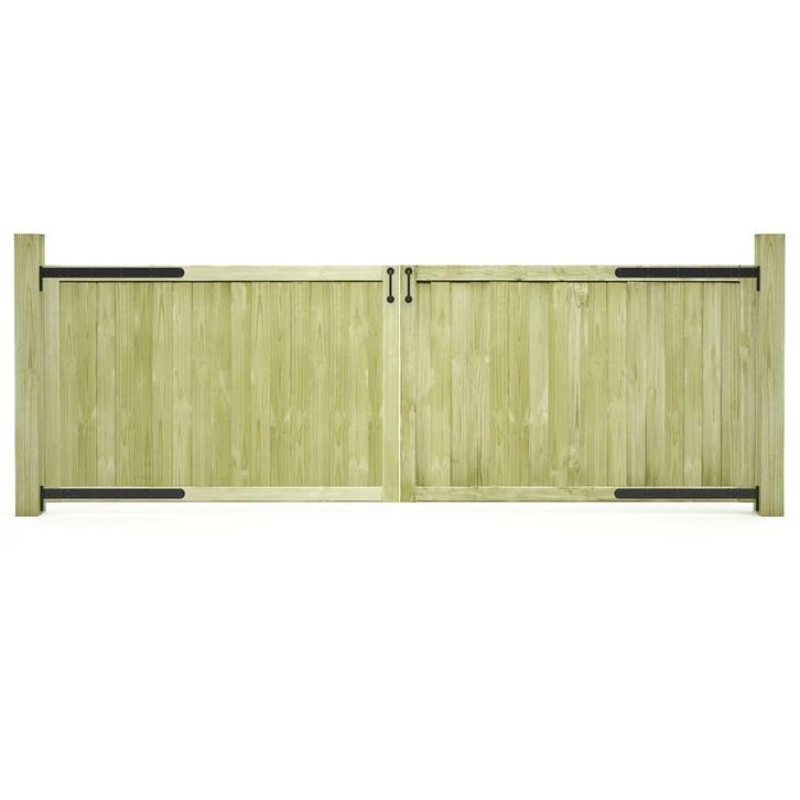 vidaXL Poorten 2 st 300x100 cm geïmpregneerd grenenhout, Tuin en Terras, Tuinpoorten, Nieuw, Verzenden