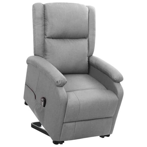 vidaXL Sta-op-stoel stof lichtgrijs, Huis en Inrichting, Fauteuils, Nieuw, Verzenden