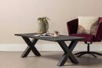 Salontafel Mangohout Cedric 130 Zwart, Huis en Inrichting, Tafels | Salontafels, 100 tot 150 cm, Verzenden, Nieuw, 50 tot 100 cm