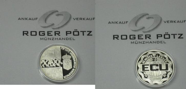 2,5 Ecu 1991 Nederland Stadt Nijmegen zilver Pp selten zi..., Postzegels en Munten, Munten | Europa | Niet-Euromunten, België